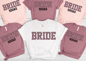 Braut-Shirts, Braut-Team-Shirt, Bachelorette-T-Shirts, Hochzeitsfeier-T-Shirt, Junggesellinnenabschied-T-Shirt, Bride Squad, JGA