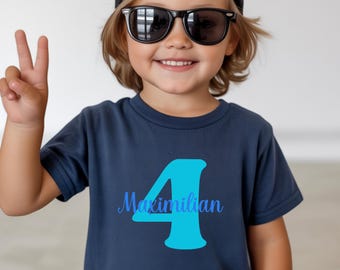 Geburtstag T-Shirt für Kinder Jungen, Shirt mit Zahl,  Geschenk für Geburtstagskind, Geburtstagsshirt 1 2 3 4 5 6 7 8 9 10