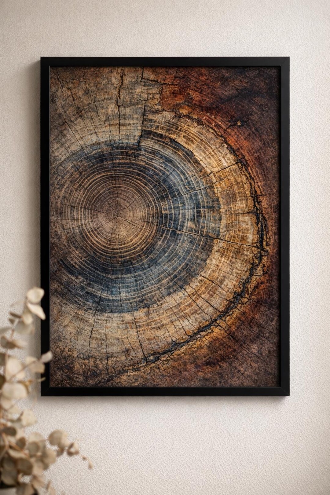 Tree Ring Cross Section Matte Poster | Rustic Wood Growth Rings ...