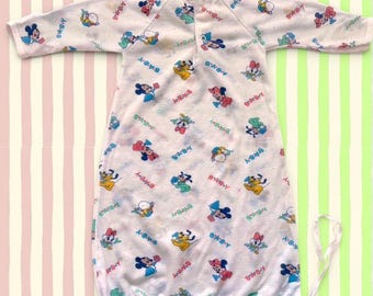 tutina vintage anni '90 Disney Babies per neonati con Topolino, Minnie e Pluto, colore pastello