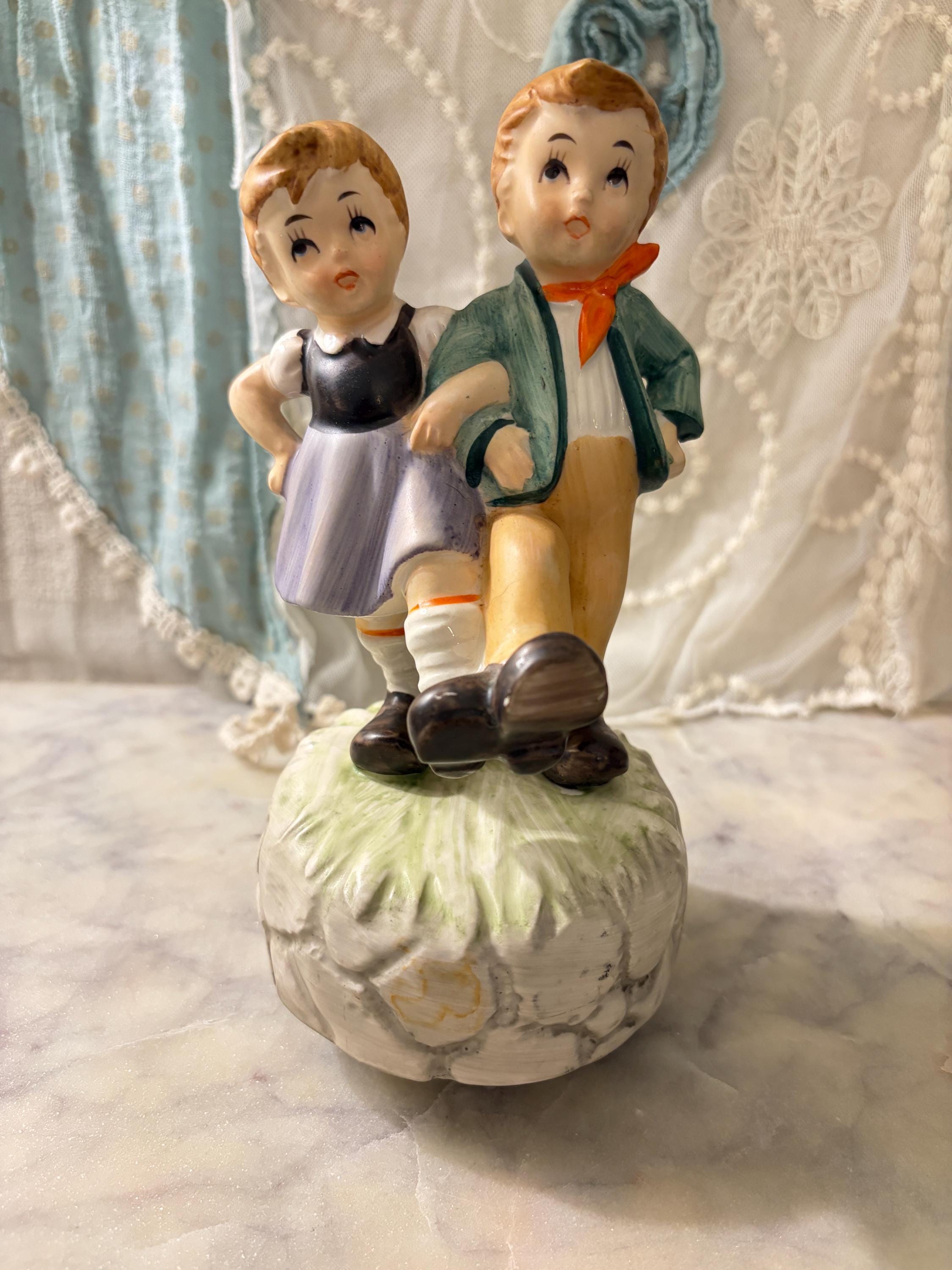 Vintage Music Box Girl Figurine, Ceramic Music Box, Musical Box - Etsy