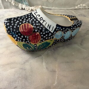Vintage FIMA Deruta Pottery Hand Painted Shoe Figurine