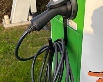 Type 2 EV Cable Hook | Charging Cable Holder | Wall Mount Plug Holder | Fits Most Type 2 Chargers | 3D Printed