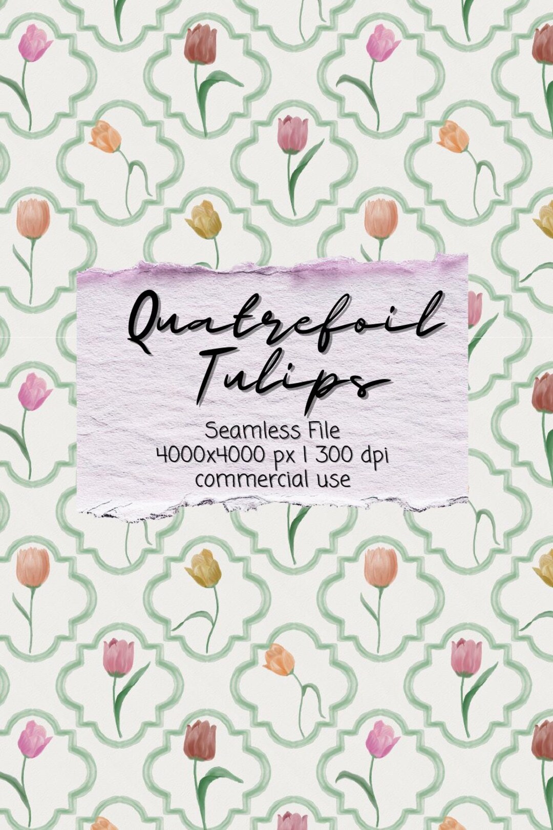 Watercolor Tulip Digital Paper, Floral Kindle Insert Pattern, Pastel ...