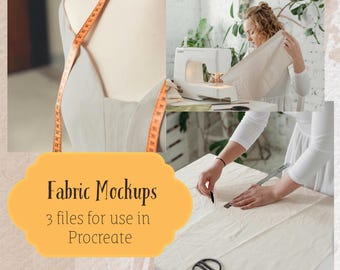 Fabric Textile Apparel Mockup Bundle, Seamstress Mockup, Seamless Pattern Display For procreate, sewing
