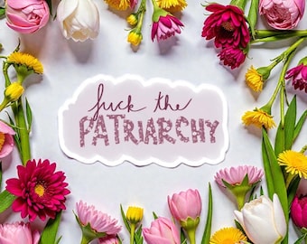 Smash the Patriarchy Vinyl Sticker | Floral Roses Design | Witchy Feminist Laptop Decal