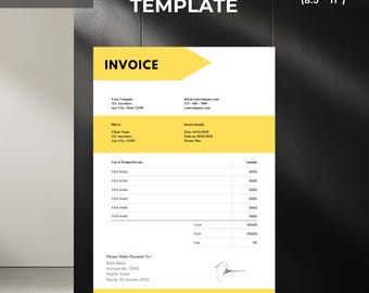 Service Invoice Template, Editable Canva Invoice, Printable Client Billing Form, Small Business Billing, A4 & US Letter PDF