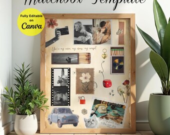 Editable Matchbox Template, Matchbook Art Print, Anniversary Picture Gift, Matchbook Collage