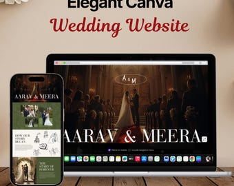 Wedding Website | Canva Template Itinerary | RSVP Card | The Night Before | Save the Date