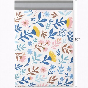 7.5" x 10" Iznik Tile Blue Poly Mailers,Florals Poly Mailers, Recyclable Happy Mail Bags, Colorful Mailers,Mailing Bag,EPM281 image 2