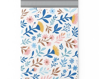 7.5" x 10" Iznik Tile Blue Poly Mailers,Florals Poly Mailers, Recyclable Happy Mail Bags, Colorful Mailers,Mailing Bag,EPM281