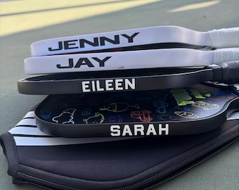 Pegatina personalizada para pala de pickleball con nombre, vinilo adhesivo deportivo personalizado, resistente al agua y apto para lavavajillas, regalo para papá jugador de pickleball.