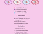 Pastel Thank You Sticker Labels – Cloud Stickers