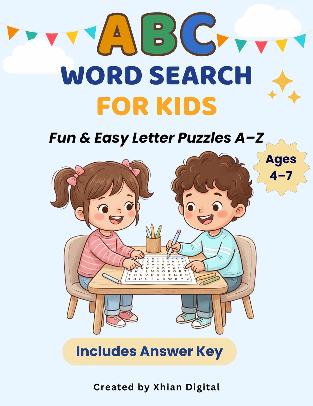ABC Word Search for Kids, A-Z Alphabet Puzzles, Ages 4-7 (digital ...