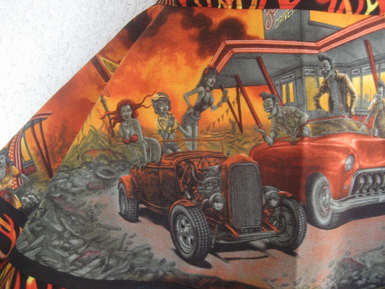 Zombie Drive Inn Car Hop Halloween Pin Up Womens Apron image 8