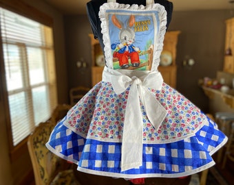 Bunny Tales Womens Pin Up Retro Apron