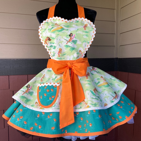 Malibu Beach Party Retro Apron