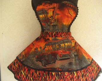 Zombie Drive Inn Car Hop Halloween Pin Up Womens Apron