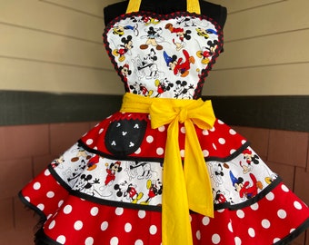 Mickey Mouse  Apron Womens Retro Pinup