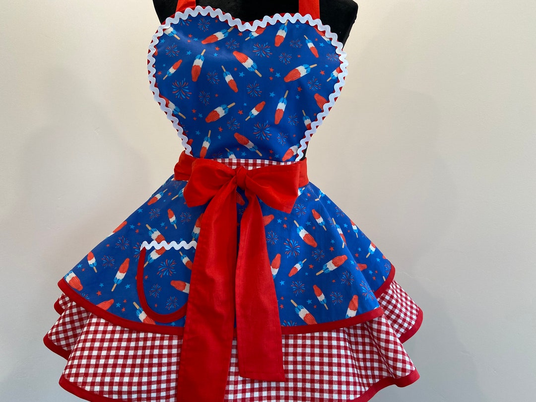 Red White and Blue Rocket Pops Apron - Etsy