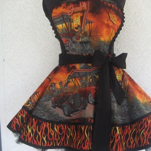 Zombie Drive Inn Car Hop Halloween Pin Up Womens Apron image 6