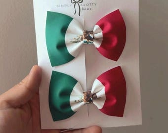 Mexico bows, Mexico flag bow, Sports bows, Mexico accessories