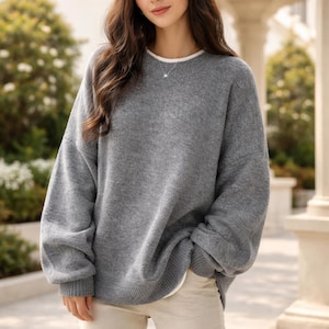 Women Oversized Knit Pullover | Soft Polyester Fall Sweater