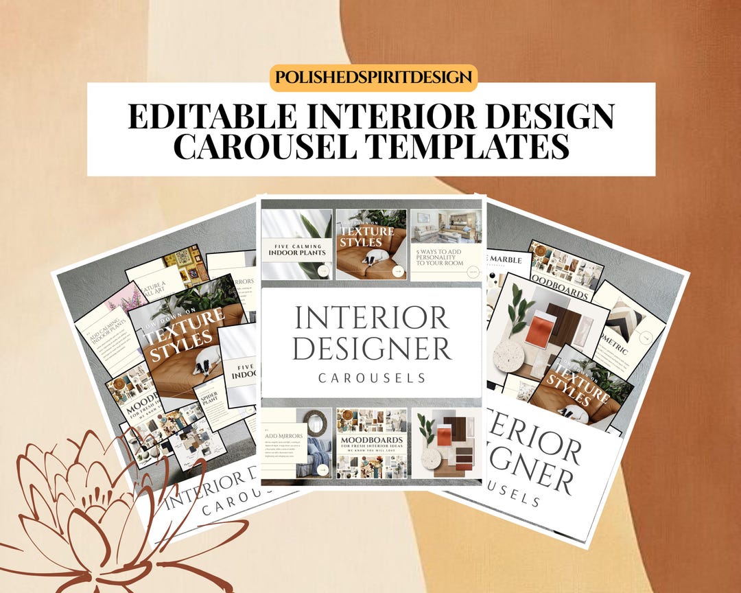 Interior Design Instagram Carousel Canva Template for Home Decor - Etsy