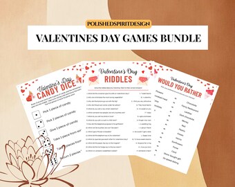 Plantillas de Canva para juegos de San Valentín / Juegos de fiesta para niños y adultos