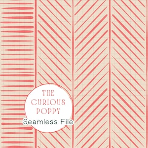 Tribal Herringbone Folk Art Pattern – White and Pink Seamless Repeat (Digital Download) - 300 DPI PNG