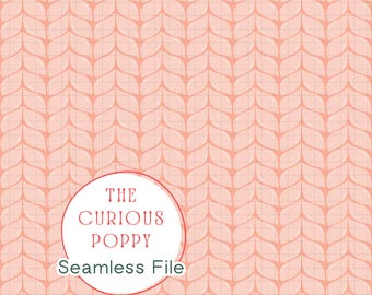 Knit Stitch Stockinette Seamless Pattern – Pink Sweater Repeat File (Digital Download) - 300 DPI PNG