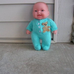 135) A 10&quot; Berenguer Doll Footed Pajamas Hand Knit Embroider Bear Duck Penguin (or something else) Toys Dolls Doll Clothes Fat Belly Doll