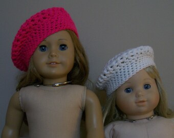 SAle - Hand Crochet Beret to fit Bitty Baby and American Girl Dolls Toys Doll Clothes