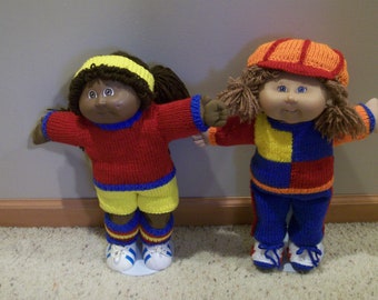 Crew Neck Sweaters Multi Colors Long Sleeves Long Pants Shorts Cap Head Band Shoes Leg Warmers Hand Knit CPK's AG BB Dolls Toys Doll Clothes