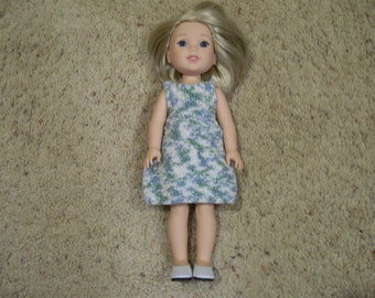 SALE  --  Wellie Wisher A Line Sleeveless Dress with a Back Closure Hand Knit Dolls Toys Doll Clothes