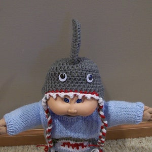 A Shark Sweater Shark Hat Long Pants and Boots Knit Hand Made for a 14 Inch Cabbage Kid Dolls Toys Doll Clothes Bild 5