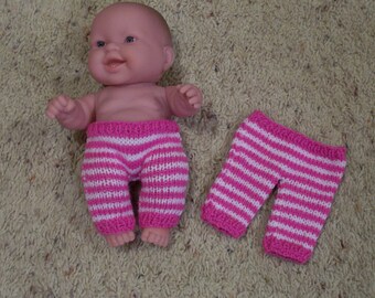 SALE -- 10 Inc Berenguer Doll Stripe Pants Hand Knit Dolls Toys Doll Clothes