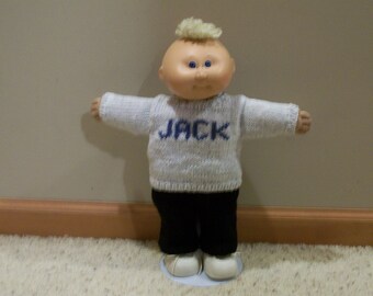 SPECIAL ORDERs ONLY for a Crew Neck Sweater with your Dolls NAME embroidered on Dolls Toys Doll Clothes