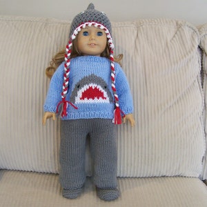 A Shark Sweater Shark Hat Long Pants and Boots Knit Hand Made for a 14 Inch Cabbage Kid Dolls Toys Doll Clothes Bild 7