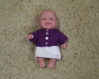 SALE  == 10 Inch Berenguer Doll Cardigan Sweater Hand Knit Dolls Toys Doll Clothes