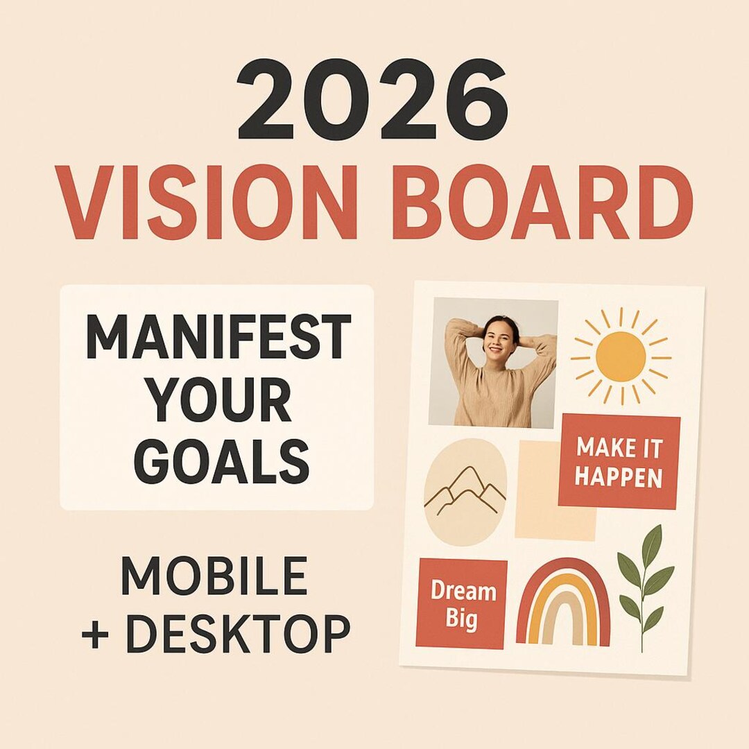 2026 Vision Board Kit | Goal Planner, Mood Board (digital Download) - Etsy