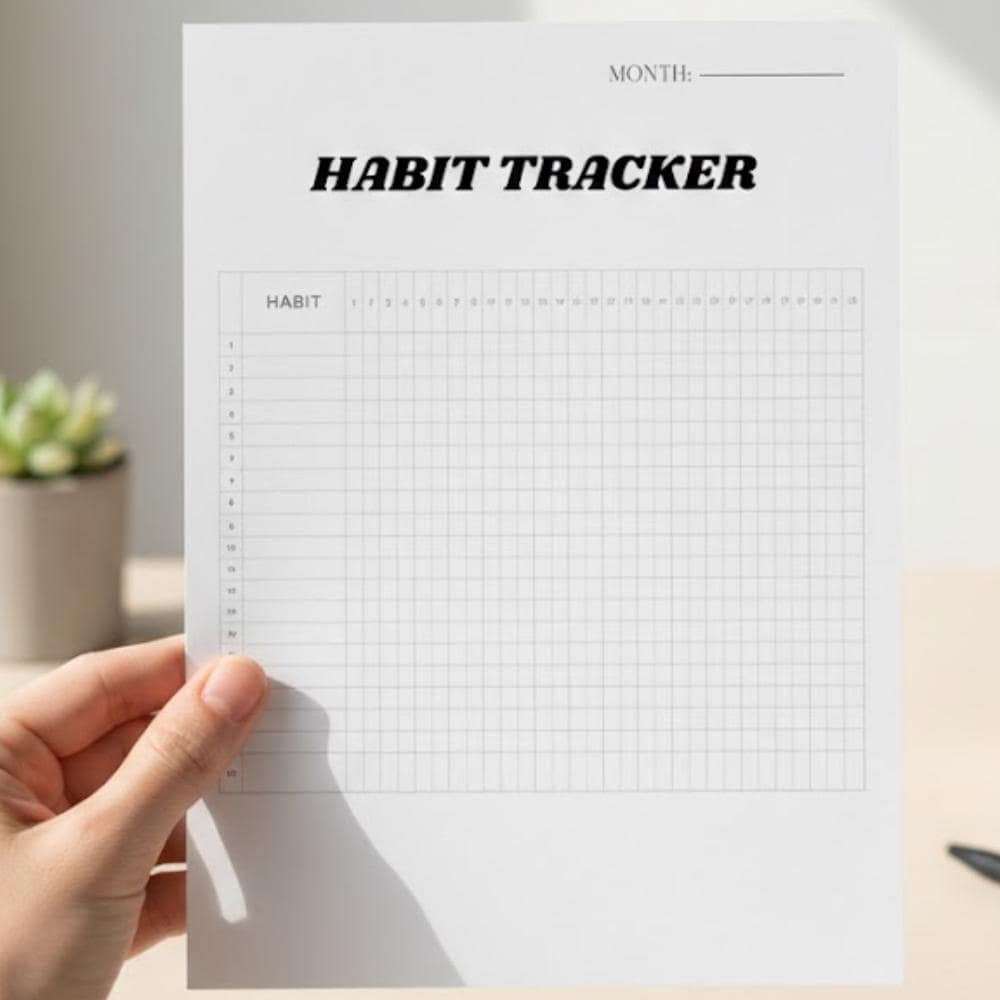 Habit Tracker Printable Minimalist Productivity Monthly Habit Tracker ...