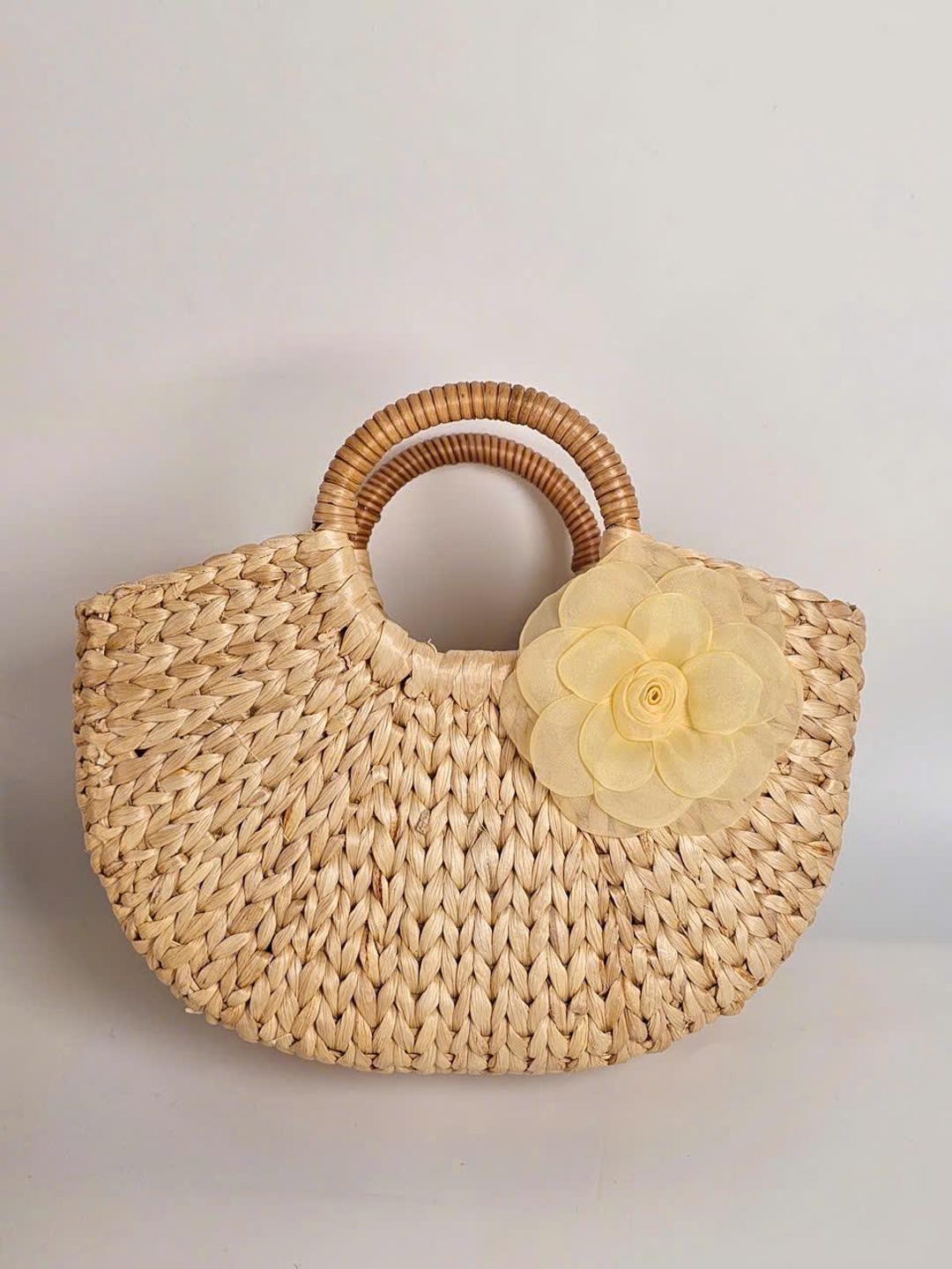 Handmade Water Hyacinth Bag – Natural Woven Tote – Eco-friendly Beach ...