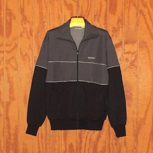 Vintage 90's MacGregor Zip Up Track Jacket, Mens XL, Black & Gray Polyester Jogging Jacket