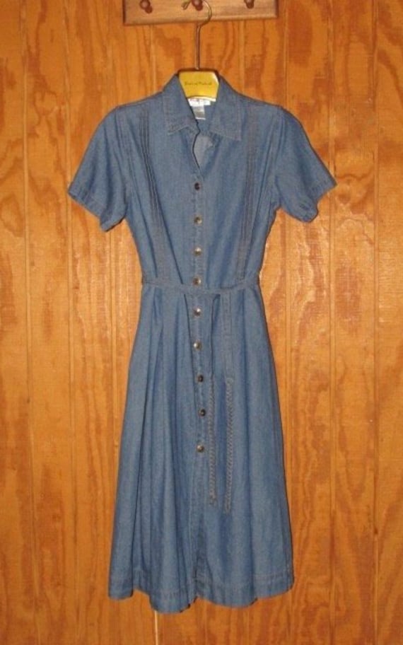 denim shirtwaist dress