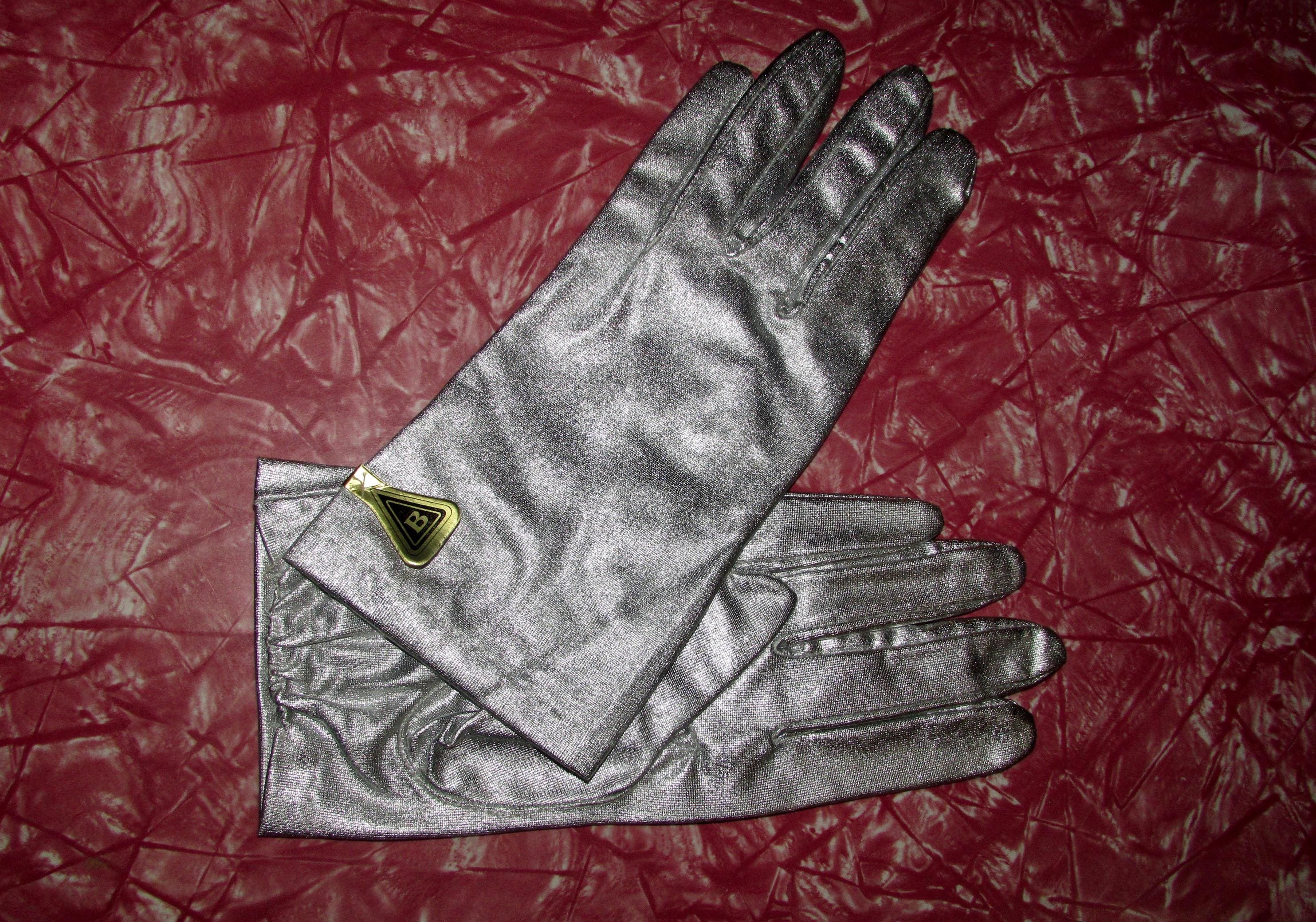 Silver Lame Evening Gloves - Etsy