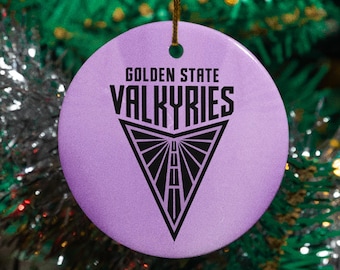 Golden State Ornament, Basketball Logo Fans Custom Gift Sports Holiday Tree Decor,  Personalized Holiday Festive Ceramic Ornament