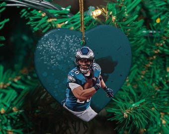 Barkley Star Player Ornament, Sports Custom Gift Football Fans Sports Decor, Personalized  Holidays Keepsake Ceramic Ornament