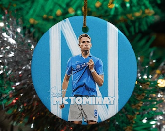 Napoli Star Player Ornament, McTominay Soccer Custom Gift Sport Soccer Fan Tree Decor, Personalized Fan Keepsake Festive Ceramic Ornament
