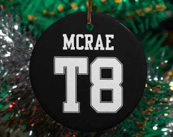 McRae Music Fans Inspired Ornament, T8 Music Lovers Custom Gift for Fans Holiday Tree Decor, Keepsake Style Musician Ceramic Ornament
